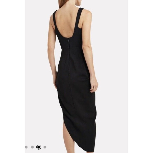 Acler Maine Draped Midi Dress Black Size US 4 New With Defects $450 - Picture 9 of 16